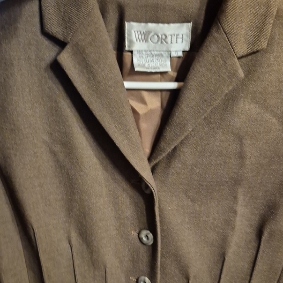 Worth Women's Dark Brown Blazer And Long Skirt Set - Picture 9 of 15